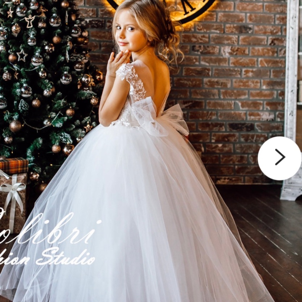 Beautiful ivory and blush flower girl dress 12